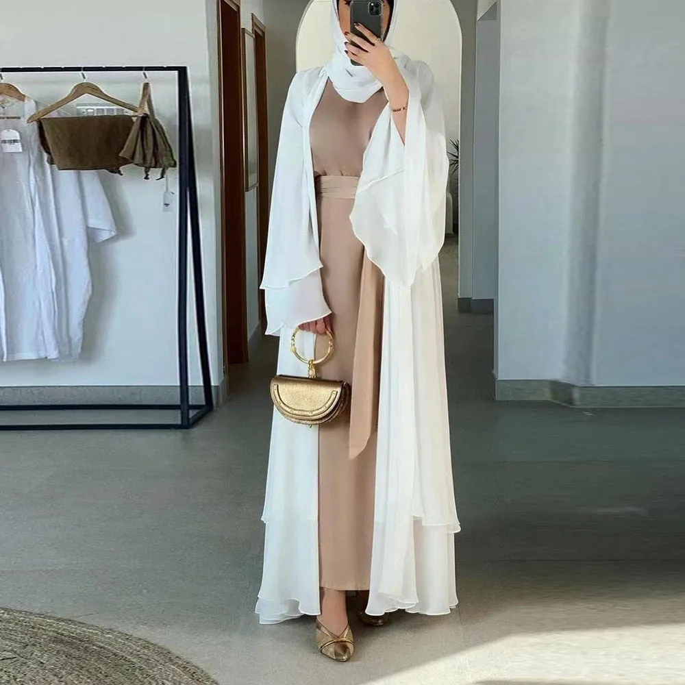 Open Abaya Muslim Dress Clothes Women