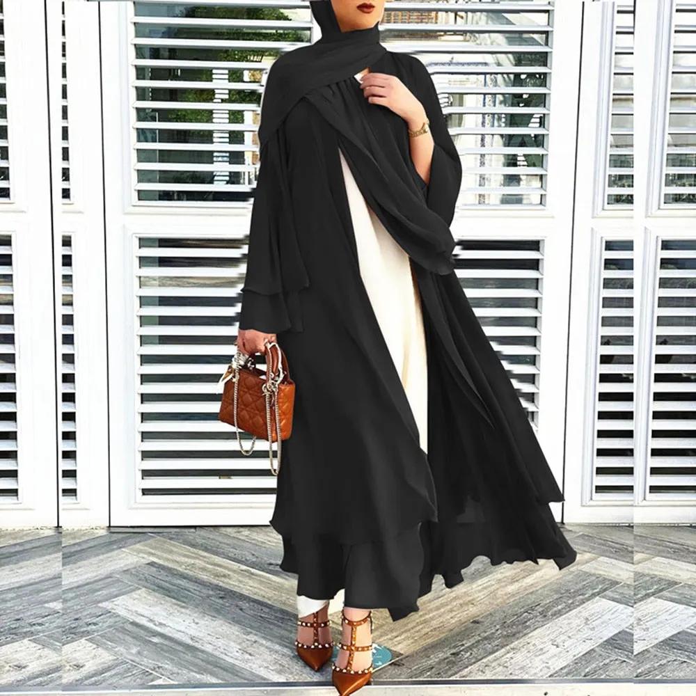 Open Abaya Muslim Dress Clothes Women