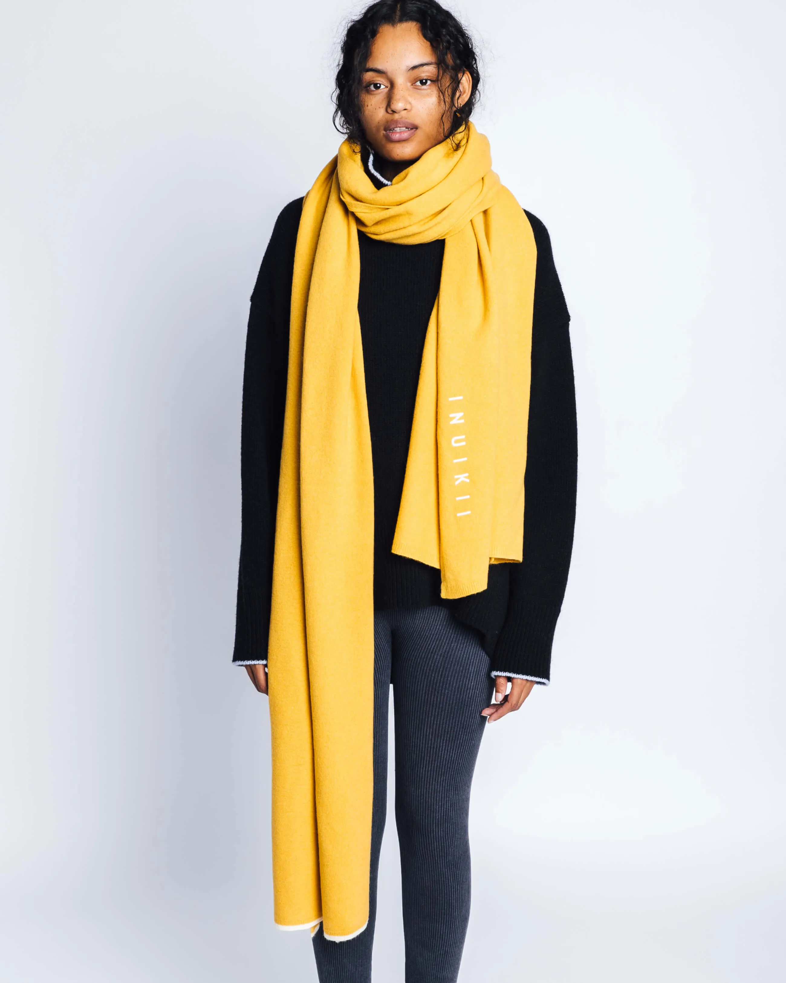  Oversized Wool Scarf Yellow 