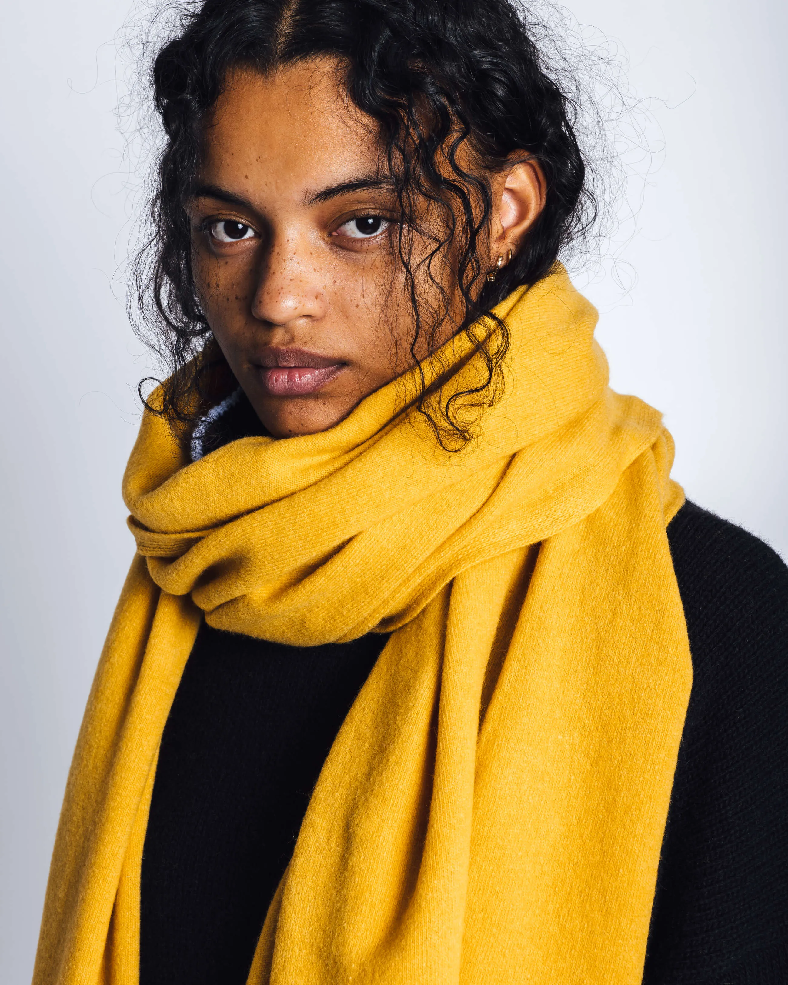  Oversized Wool Scarf Yellow 