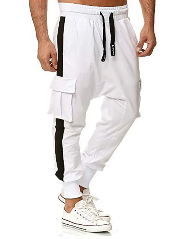 Pants For Men Comfy Natural Waist White Men's Pants