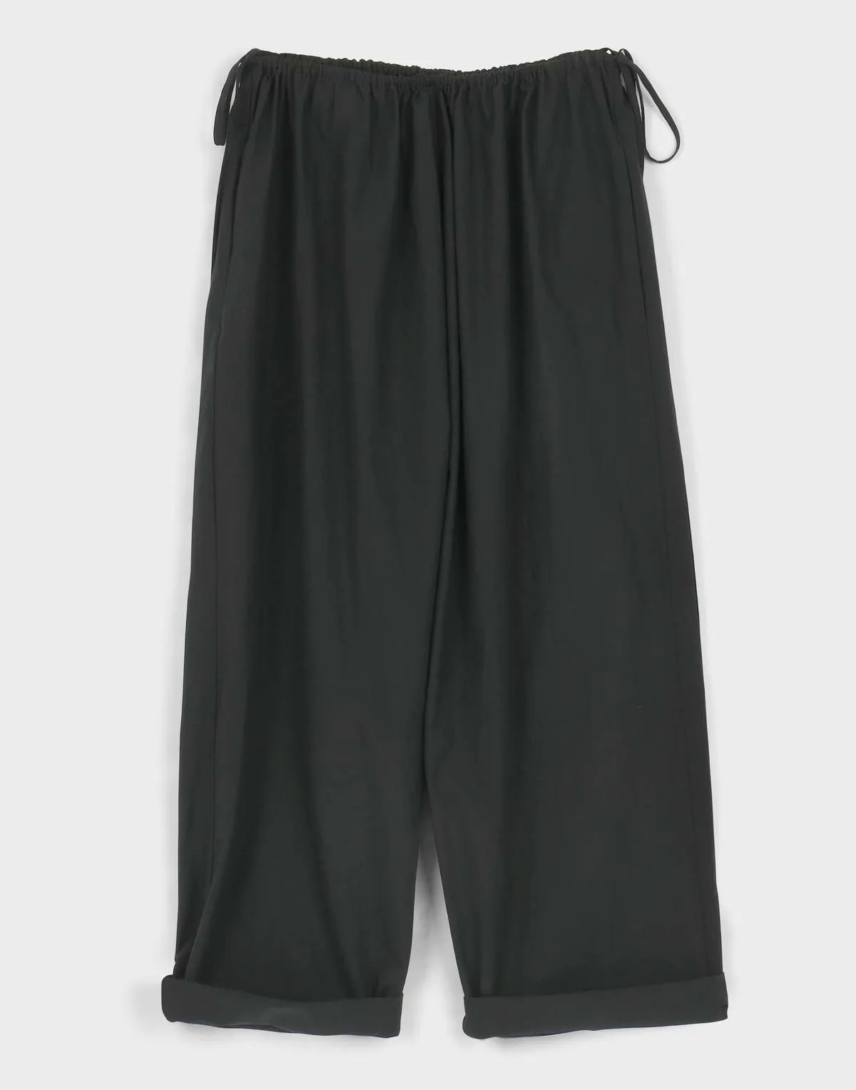 Parchment Poplin Balloon Pant - Black