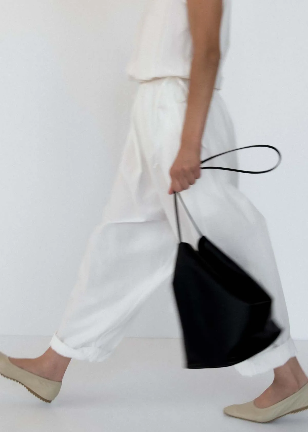 Parchment Poplin Balloon Pant - Off White