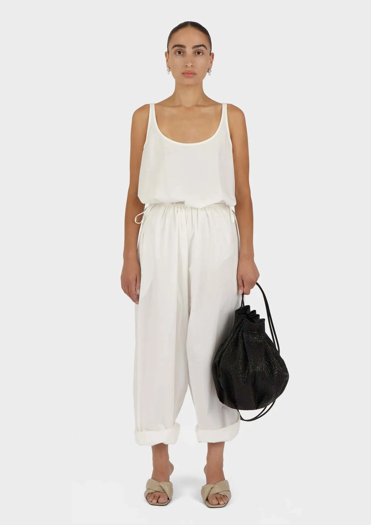 Parchment Poplin Balloon Pant - Off White