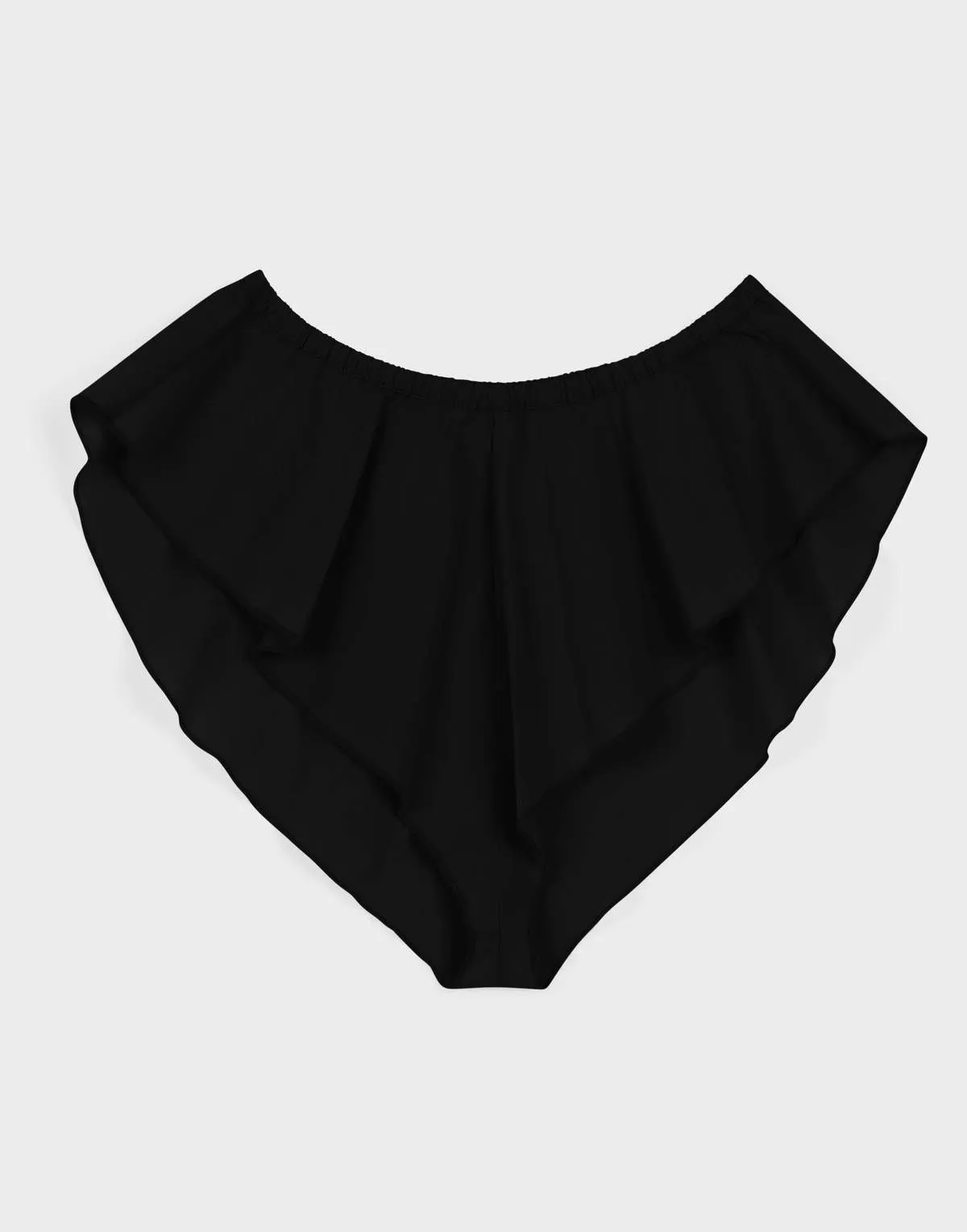 Parchment Poplin Flutter Shortie - Black