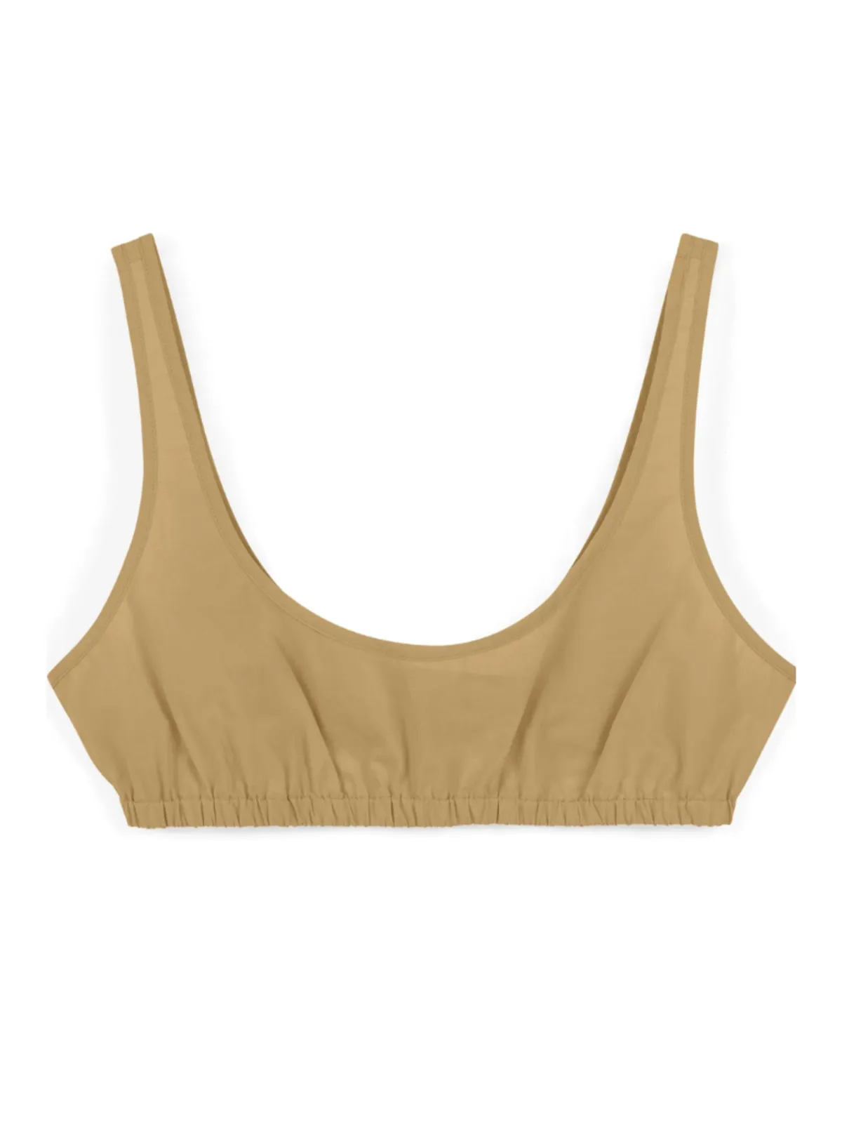 Parchment Poplin Gathered Bralette - Khaki