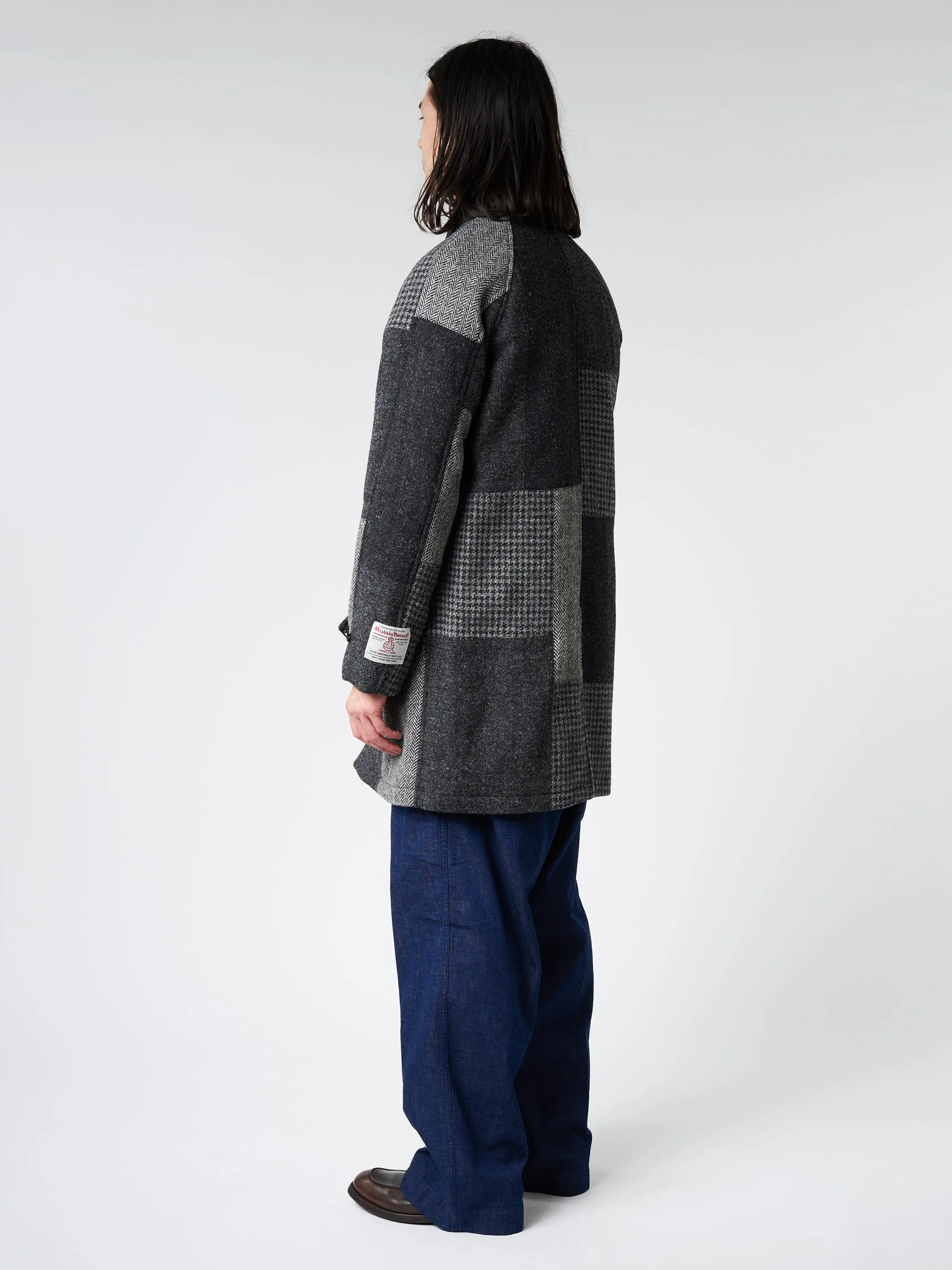 Patchwork Harris Tweed Balmacaan Coat