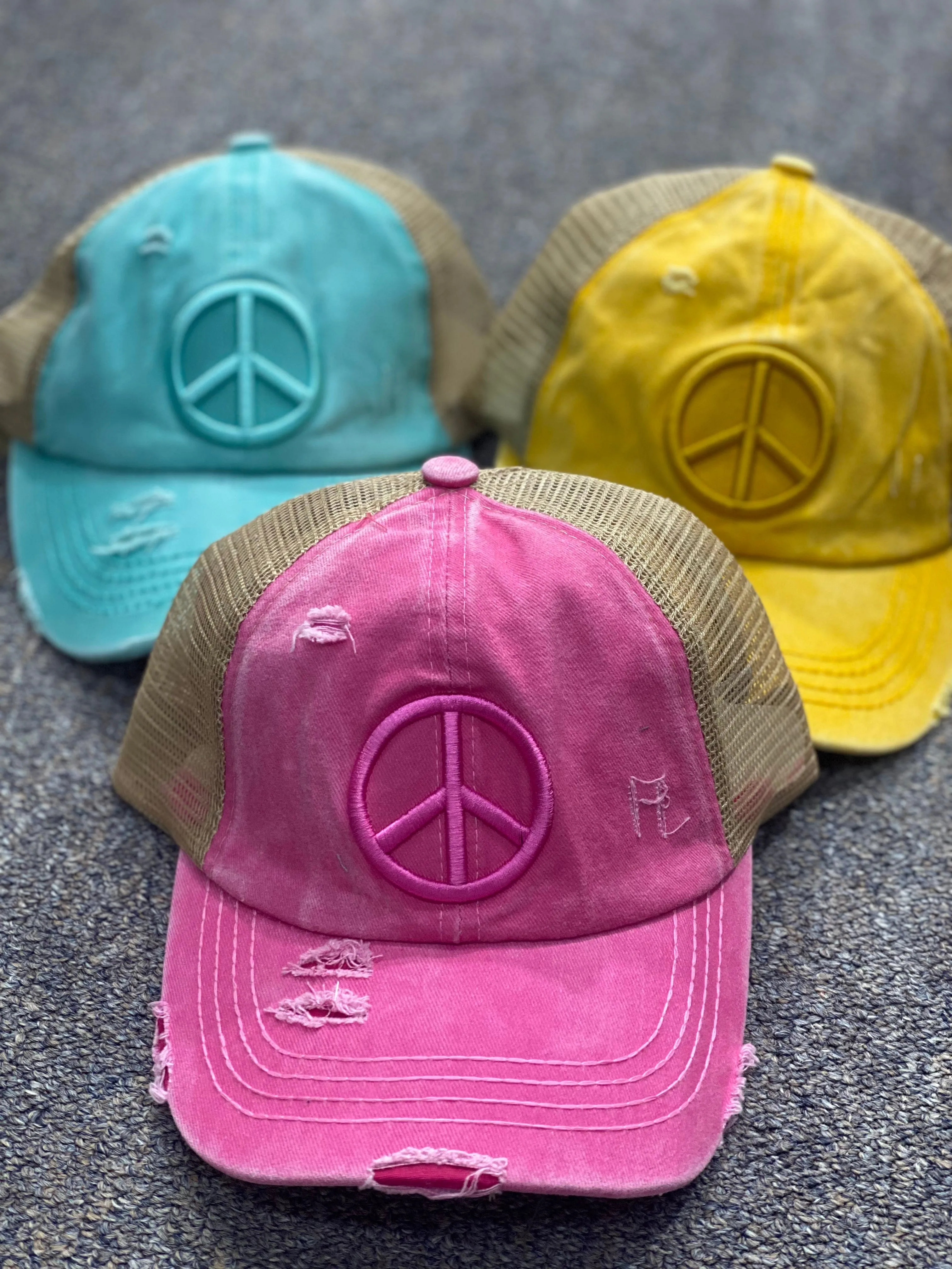 Peace Hats - Pony Tail Back