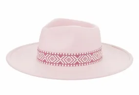 Pink Fedora with Aztec trim