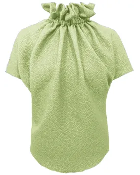 Pistachio Bubble Ruff Neck Blouse