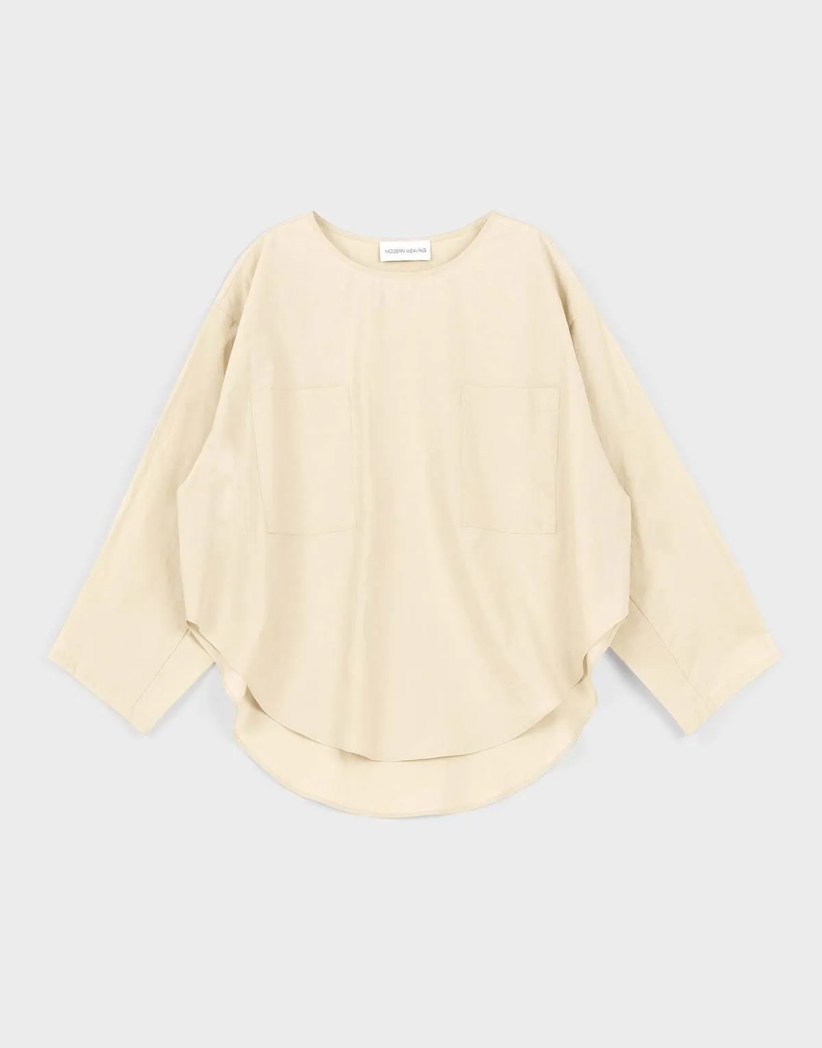 Pocket Popover Top - Eggshell Parchment Poplin