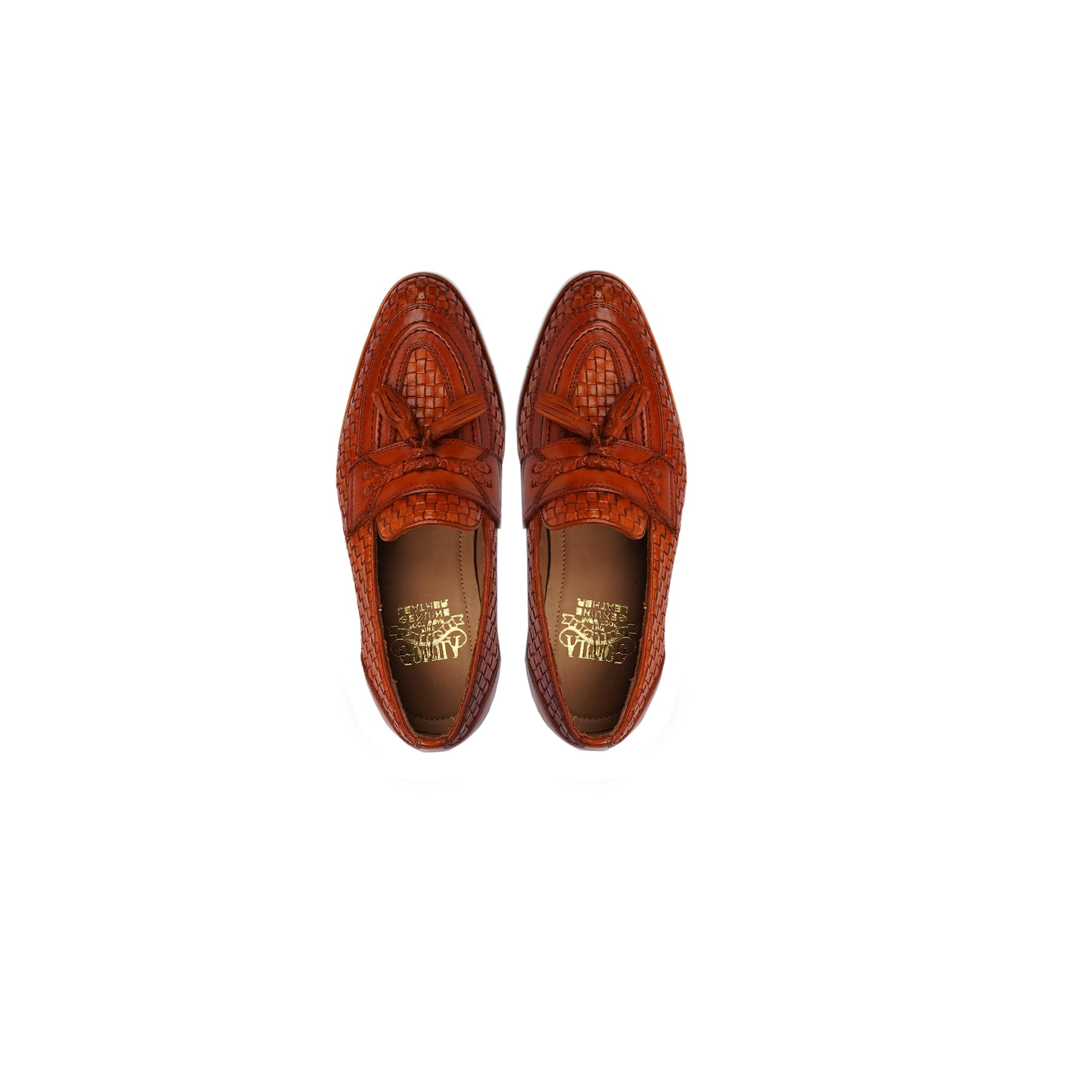 Porto - Kid's Orange Tan Hand Woven Leather Loafer (5-12 Years Old)