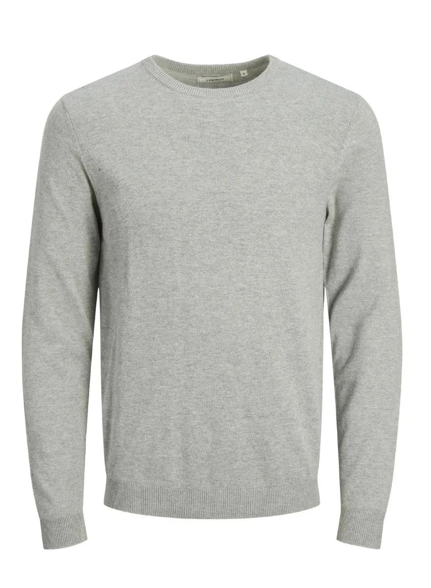 Produkt Basic Knit Crew Neck Jumper Light Grey Melange