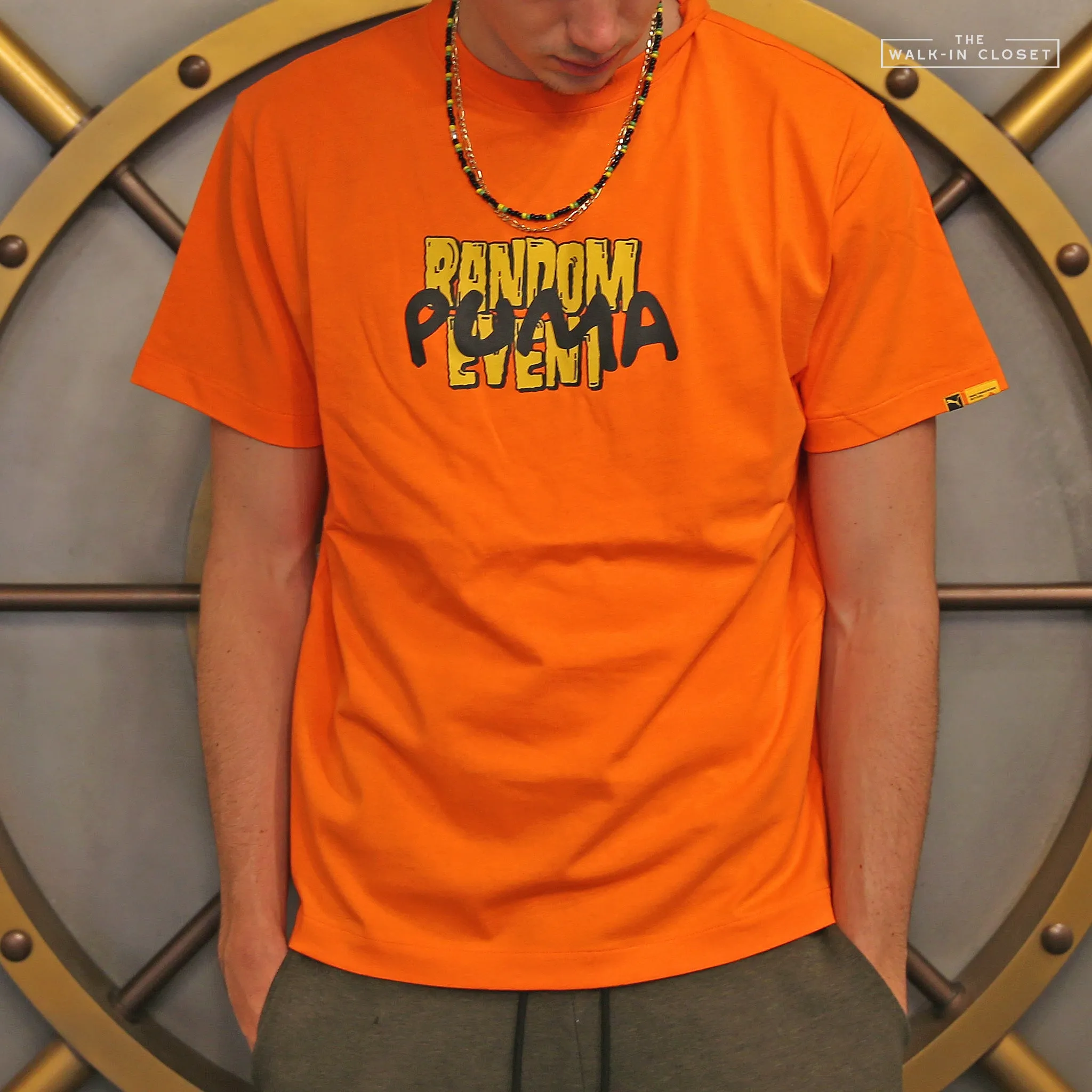 PUMA X RANDOMEVENT TEE VERMILLION ORANGE - 596665-40