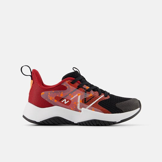 Rave Run v2 Kid's Lace Athletic Trainer - Black/True Red/Blaze Orange