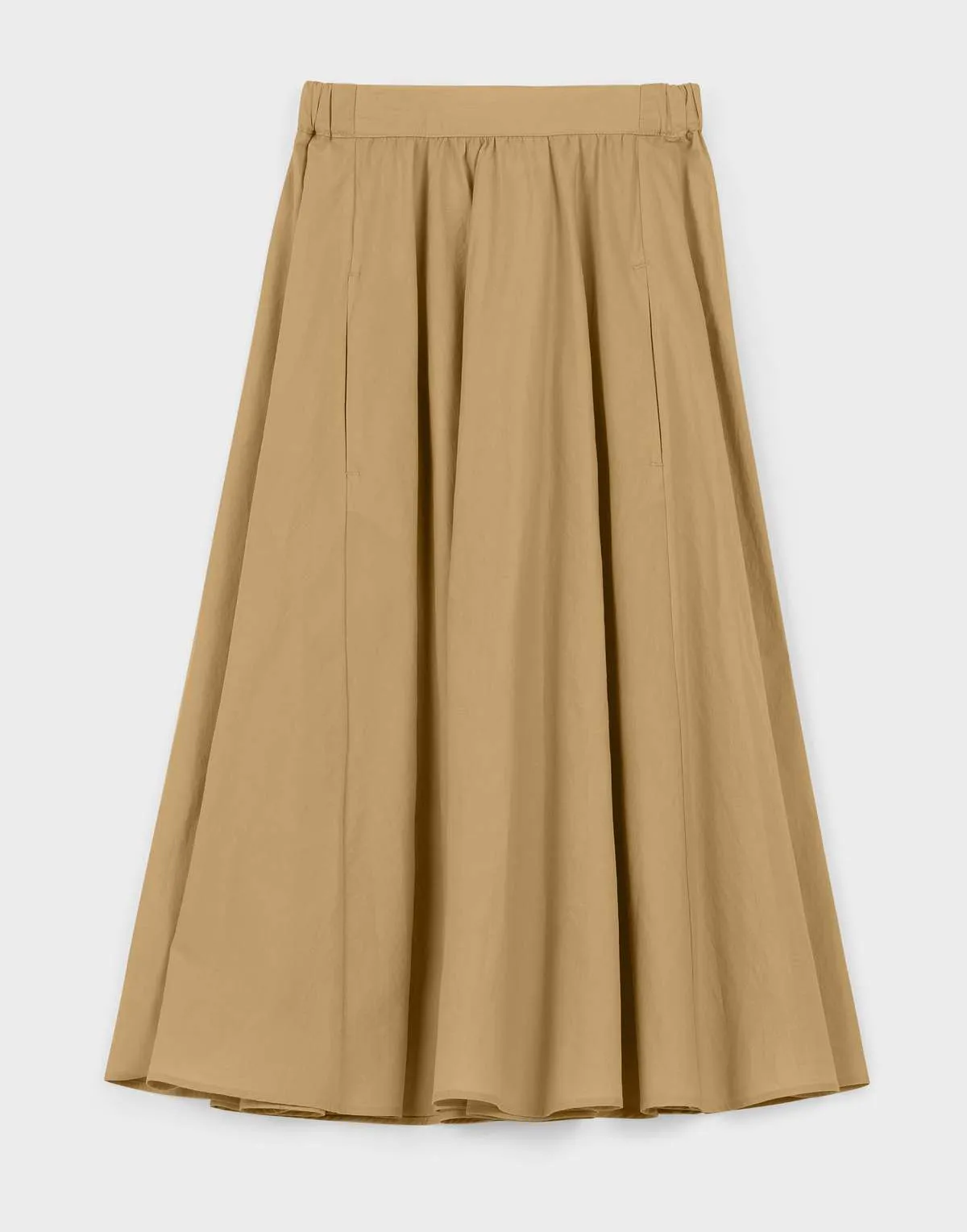 Relaxed Circle Skirt - Khaki Parchment Poplin