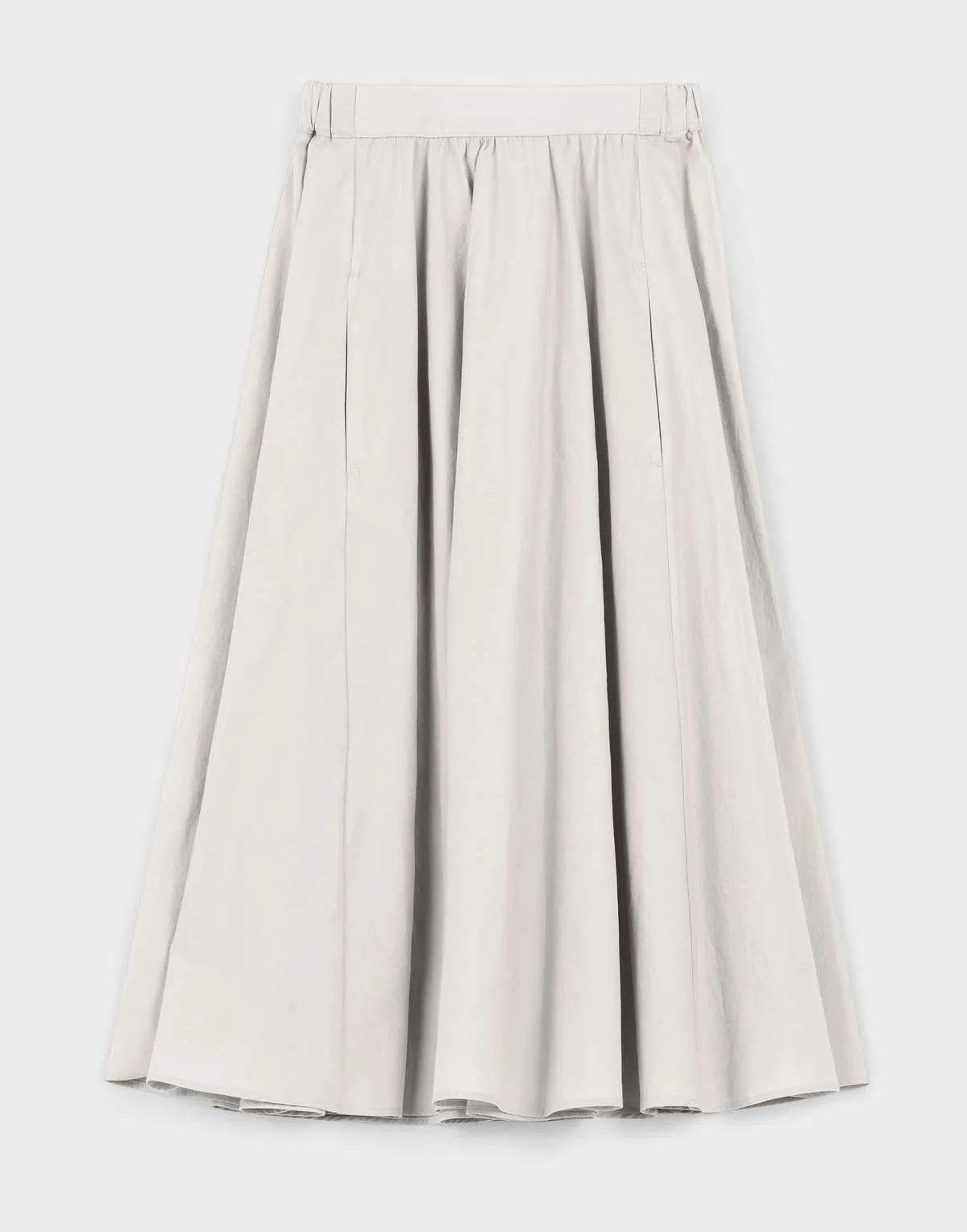 Relaxed Circle Skirt - Off White Parchment Poplin