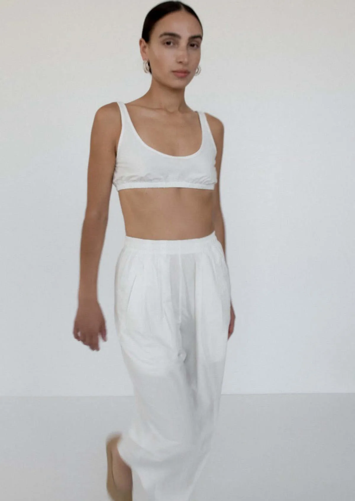 Relaxed Lean Trouser - Off White Parchment Poplin