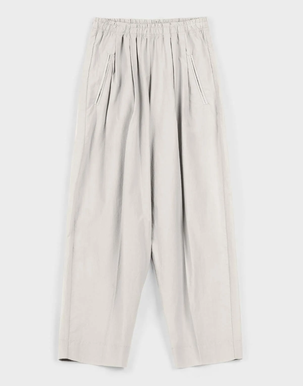 Relaxed Lean Trouser - Off White Parchment Poplin