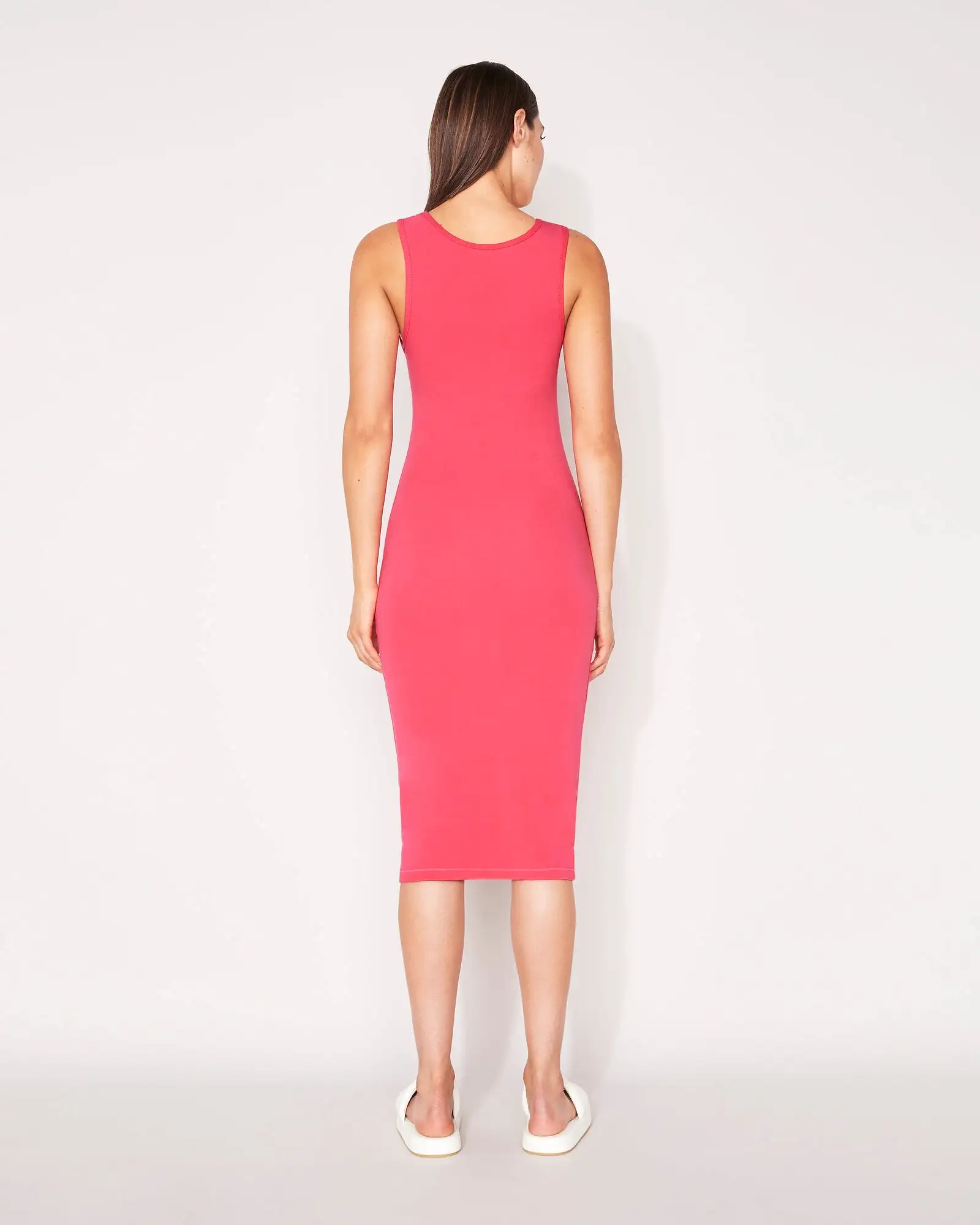 RIB TWO WAY DRESS - ROUGE RED