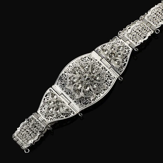 Robe Wedding Belt Long Chain Shaped Rhinestone Bridal Jewelry Belt