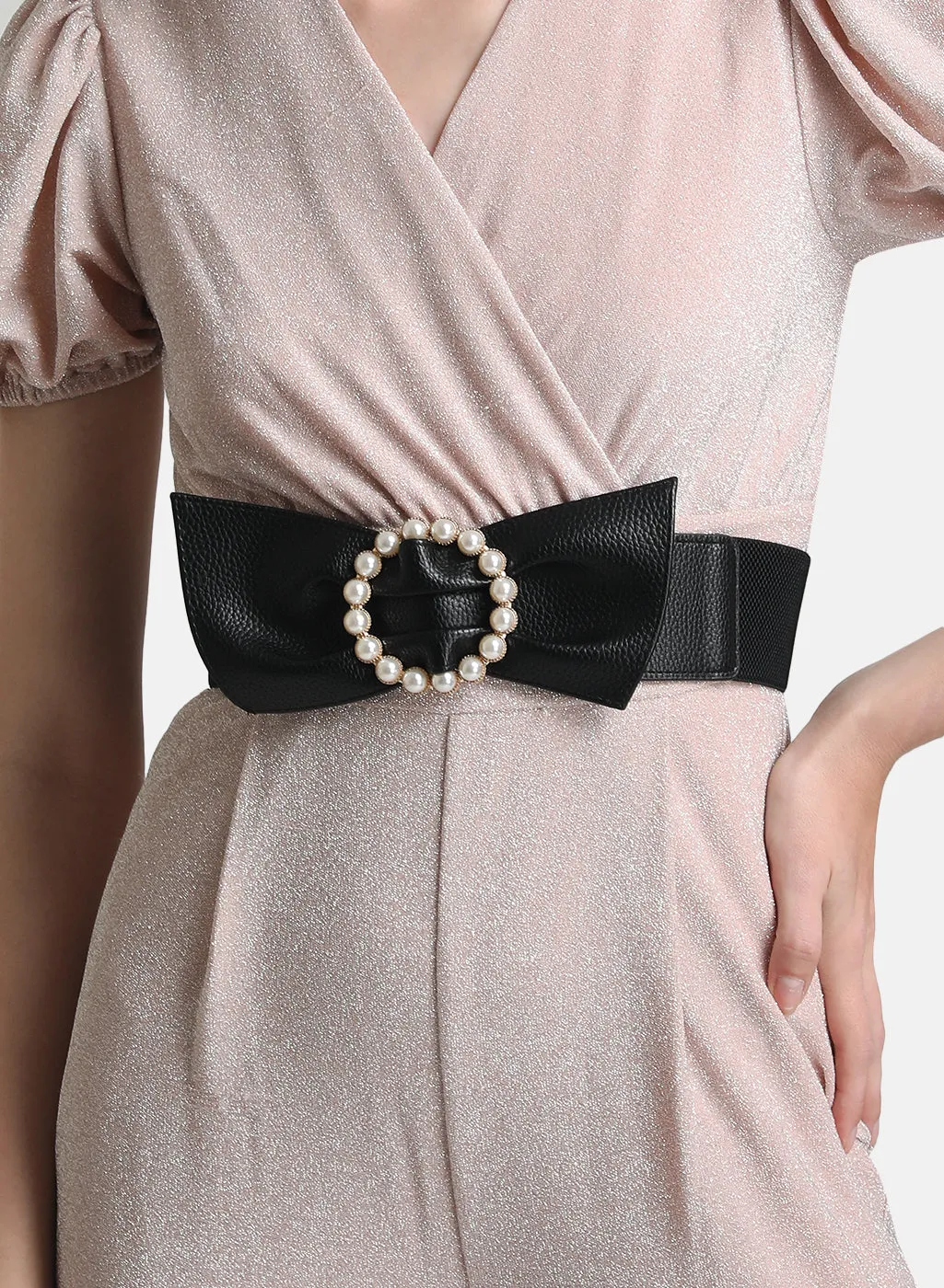 Round Pearl Buckle Belt