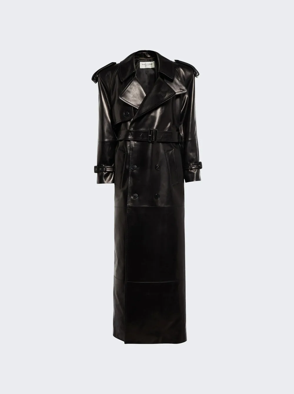 Saint Laurent   Laminated Trench Coat Black 