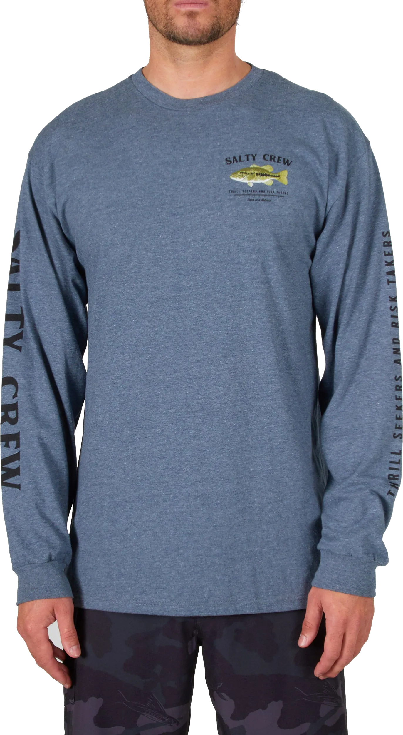 Salty Crew Men's Bigmouth Long-Sleeve Premium Tee Athletic Heather | Buy Salty Crew Men's Bigmouth Long-Sleeve Premium