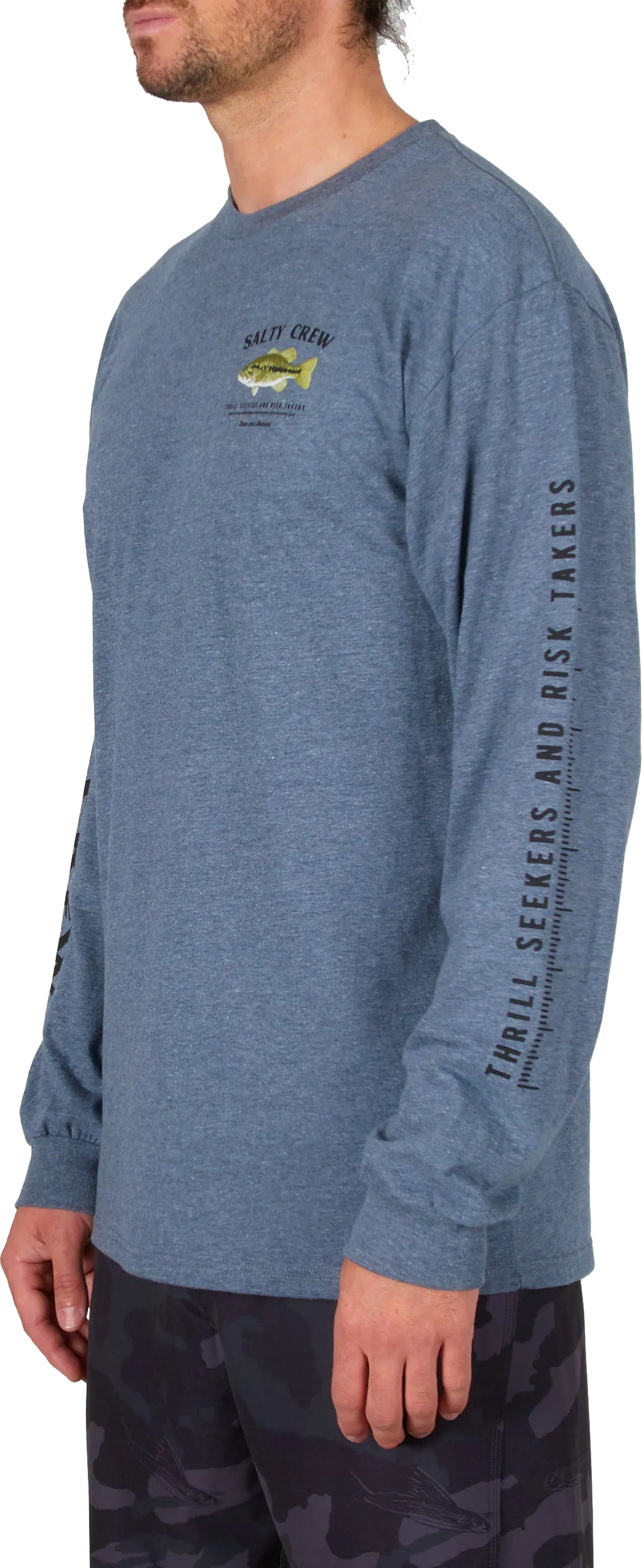 Salty Crew Men's Bigmouth Long-Sleeve Premium Tee Athletic Heather | Buy Salty Crew Men's Bigmouth Long-Sleeve Premium