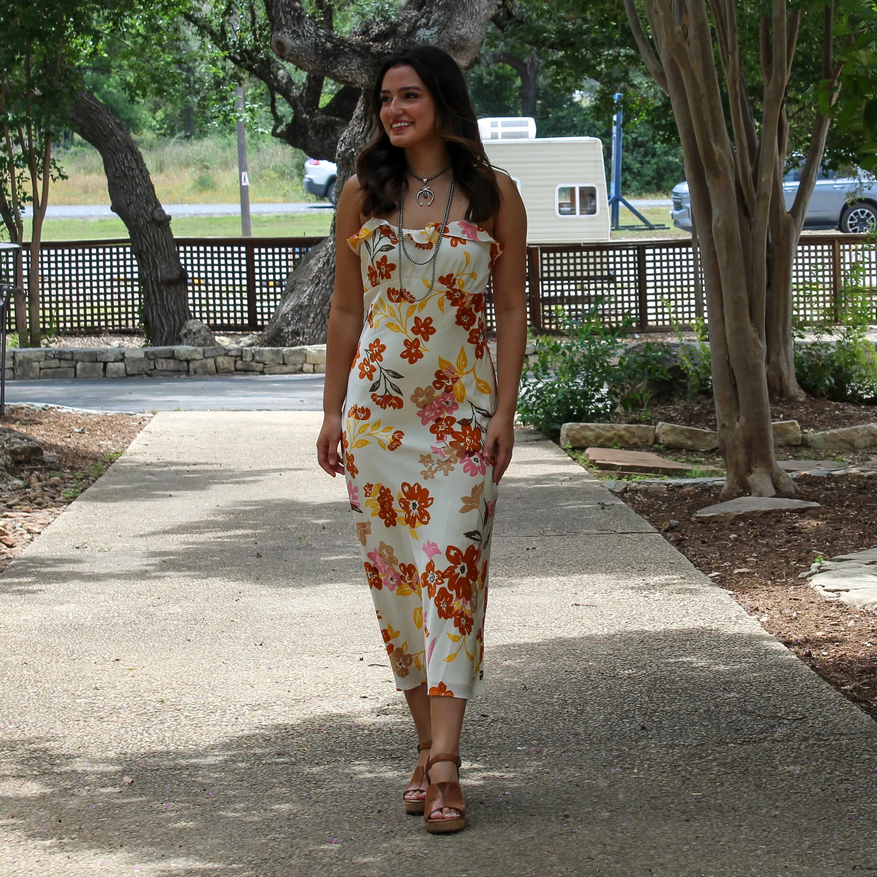 Satin Floral Dress