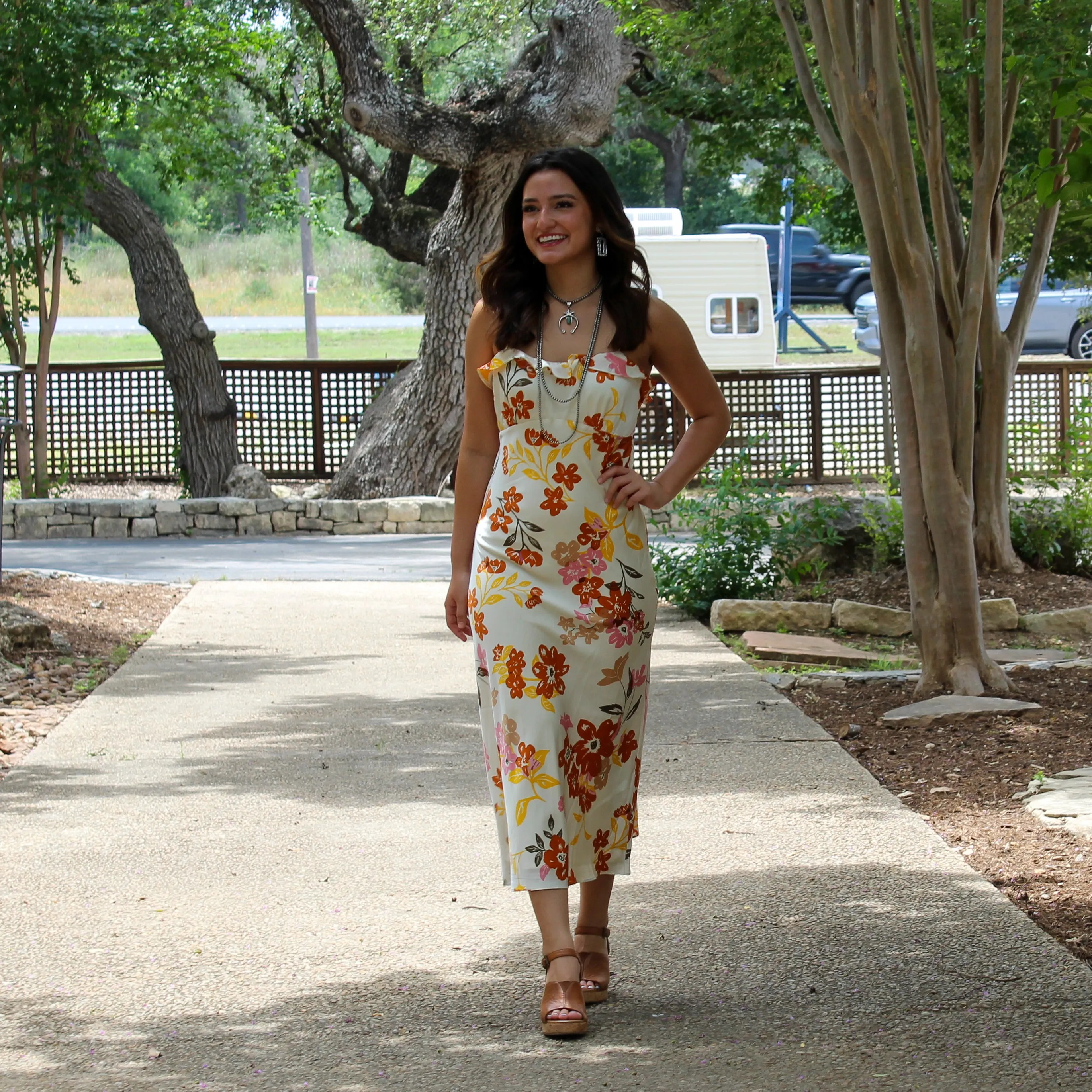 Satin Floral Dress