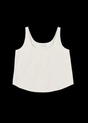 Scoop Tank - Off White Parchment Poplin