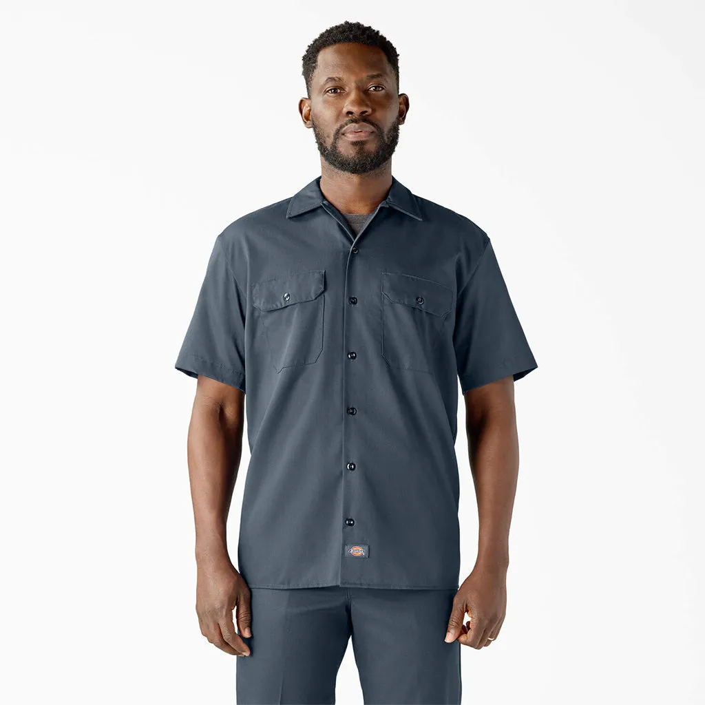 Short Sleeve Flex Twill Work Shirt Air Force Blue