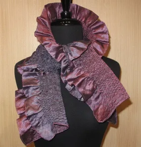 Sieva Long Silk Ruffle Frill Scarf