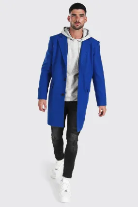 Single Breasted Wool Mix Overcoat | boohooMAN UK