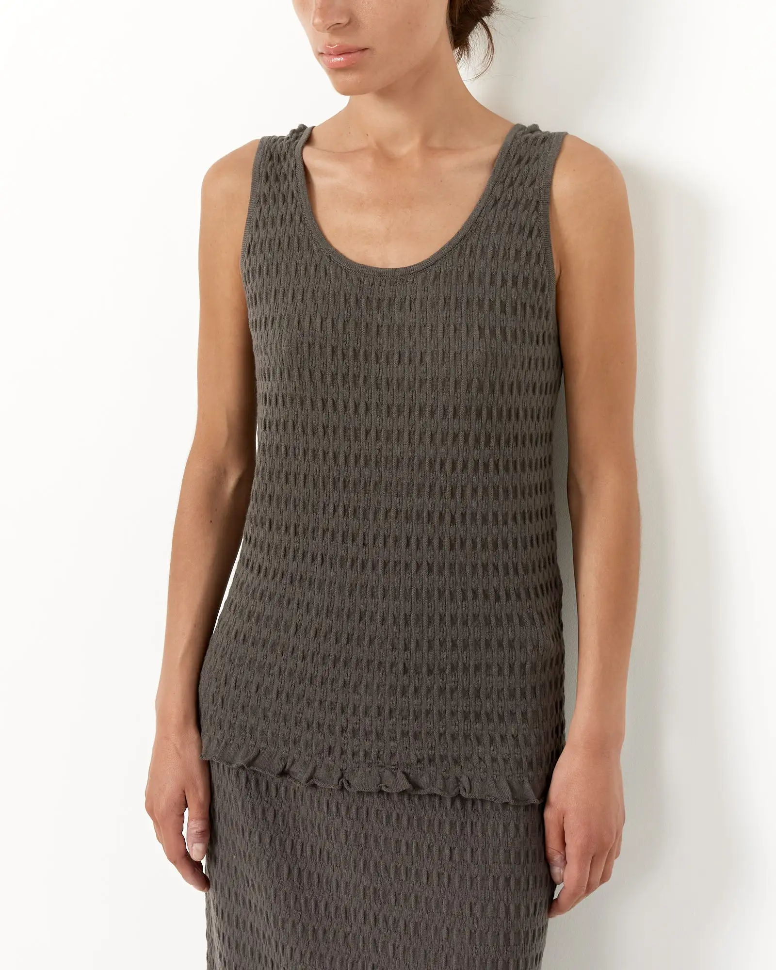 Smocked Tank in Coal