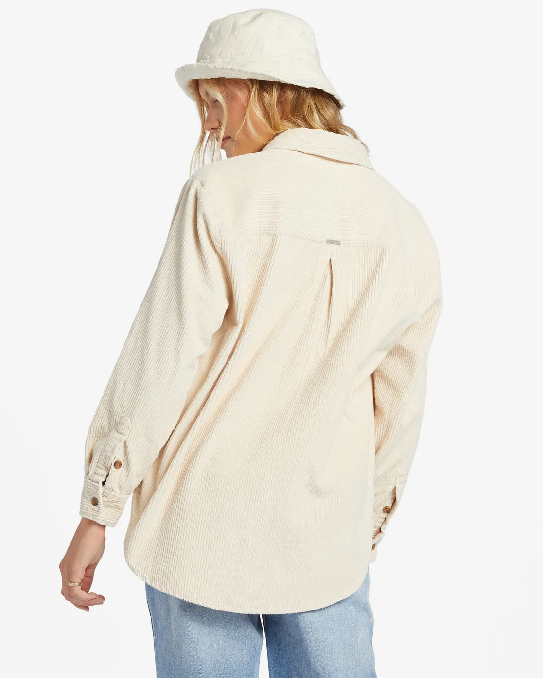 So Stoked Cord Long Sleeve Top - Whitecap