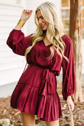 Spinning Round Burgundy Red Dress