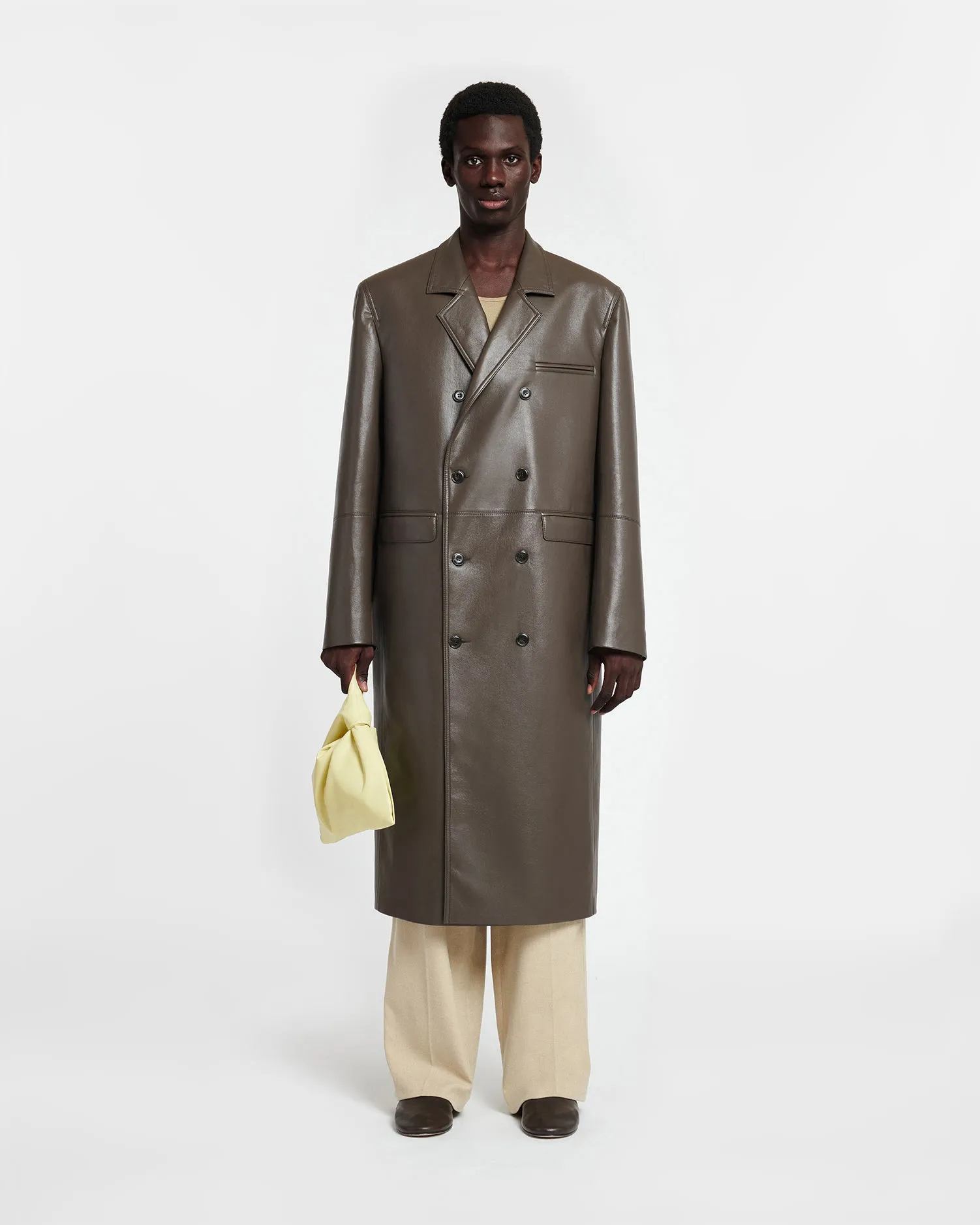 Sverre - Regenerated Leather Coat - Coffee Bean