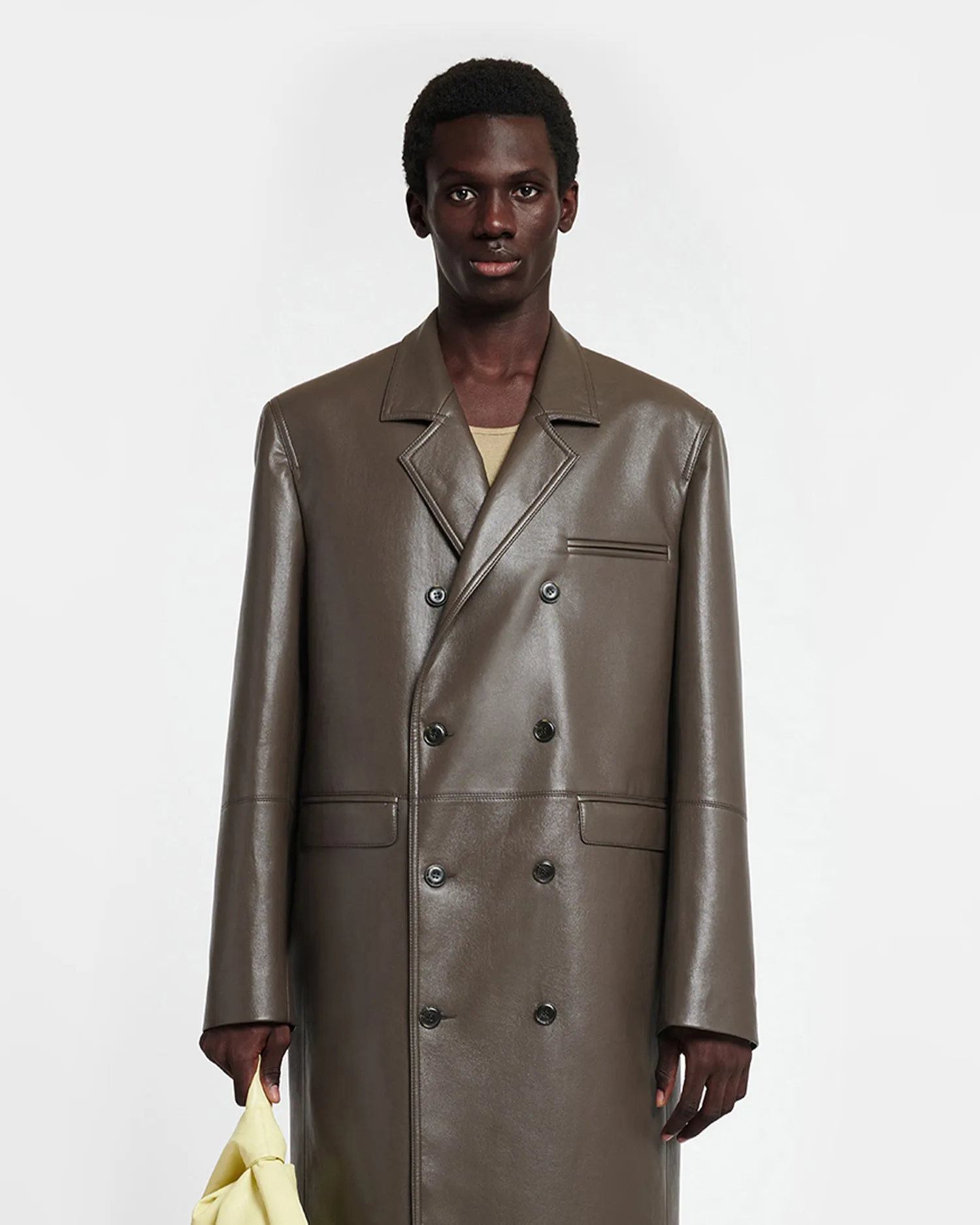 Sverre - Regenerated Leather Coat - Coffee Bean