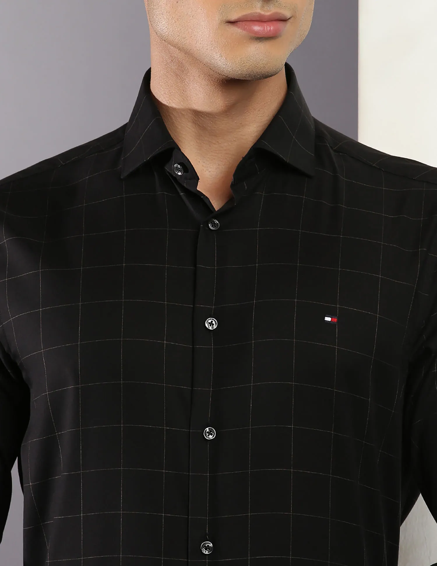 Tommy Hilfiger Flex Twill Check Slim Fit Shirt