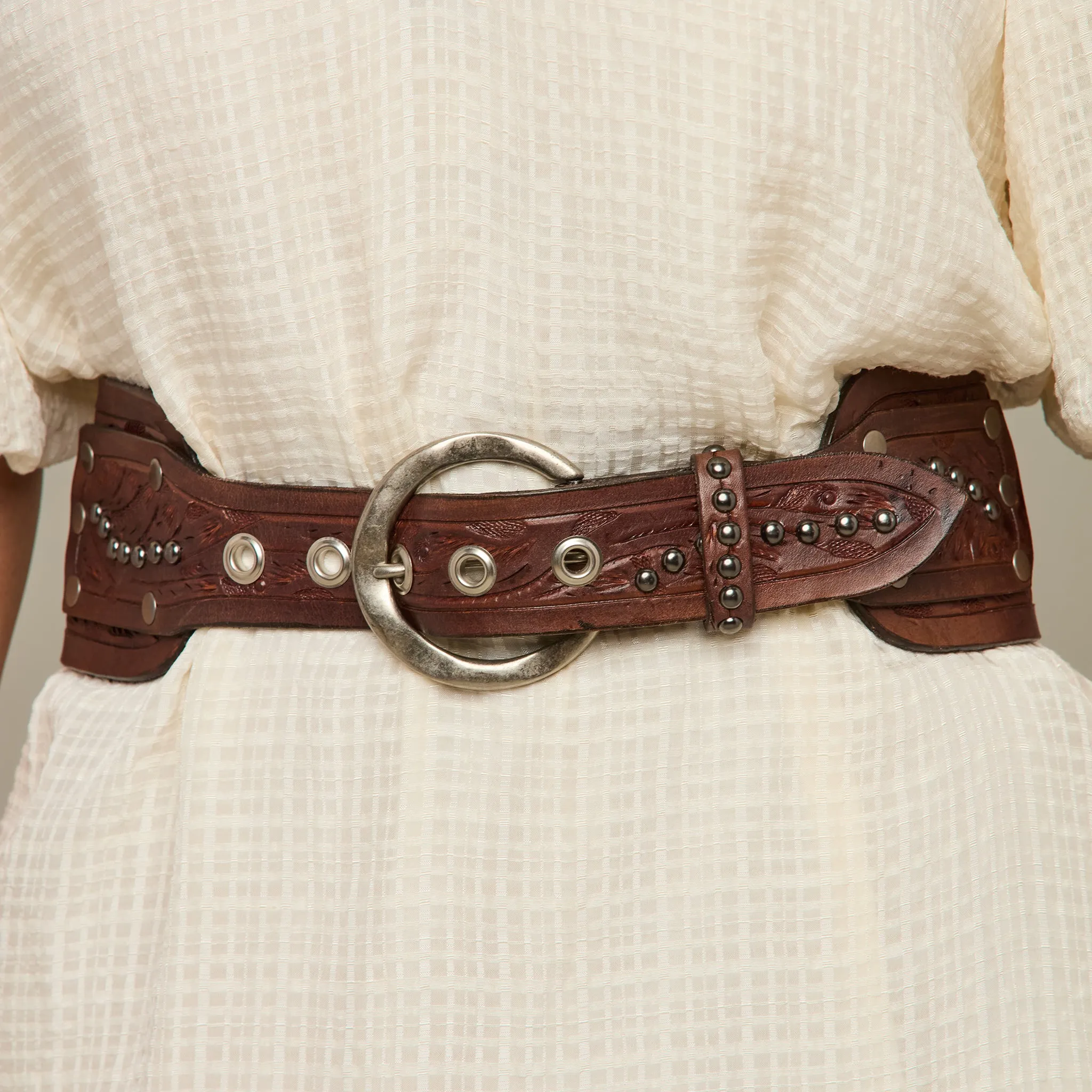 Tooled Belt :: Brown