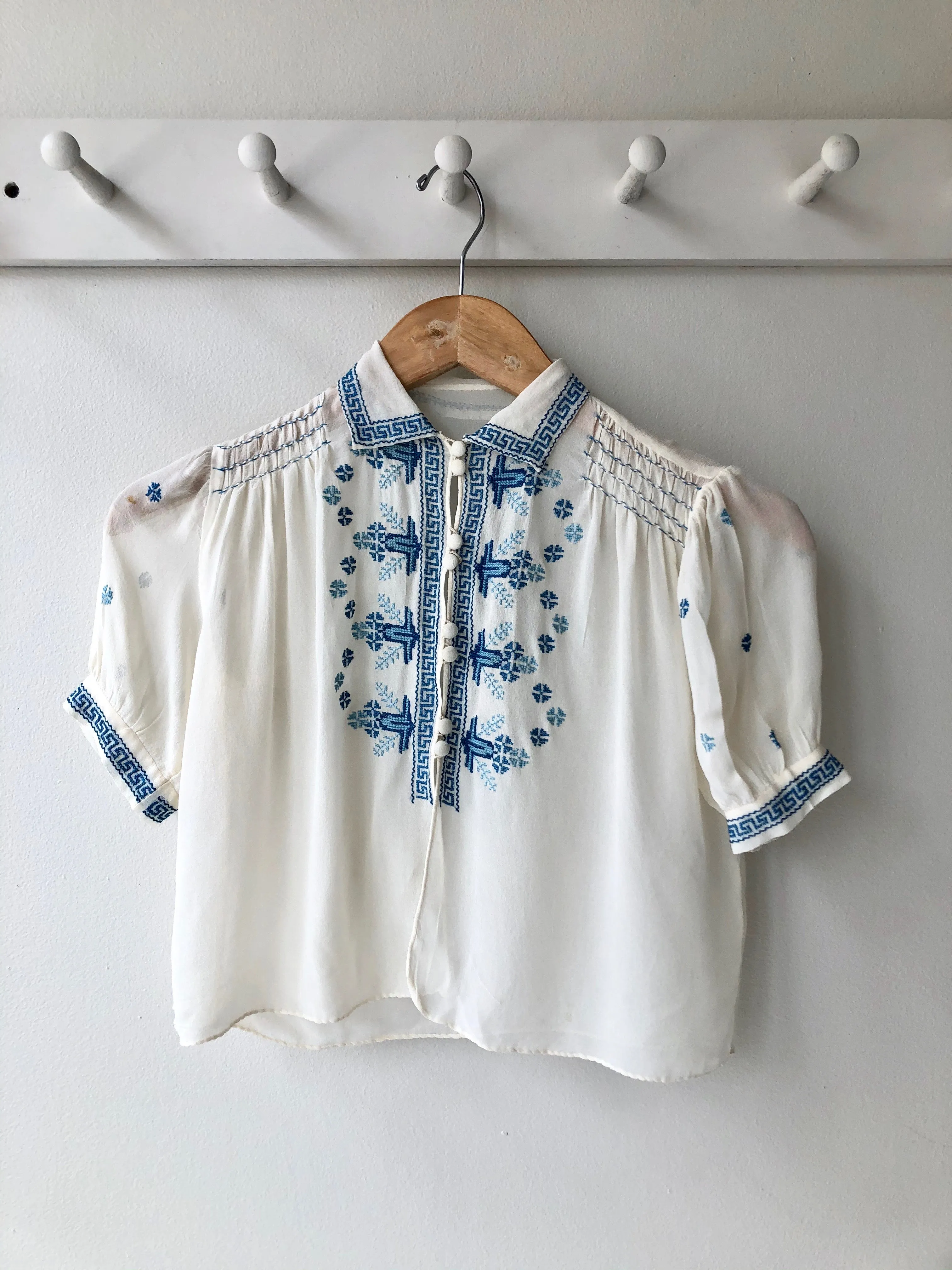 Vintage 1930s Greek Key Blouse