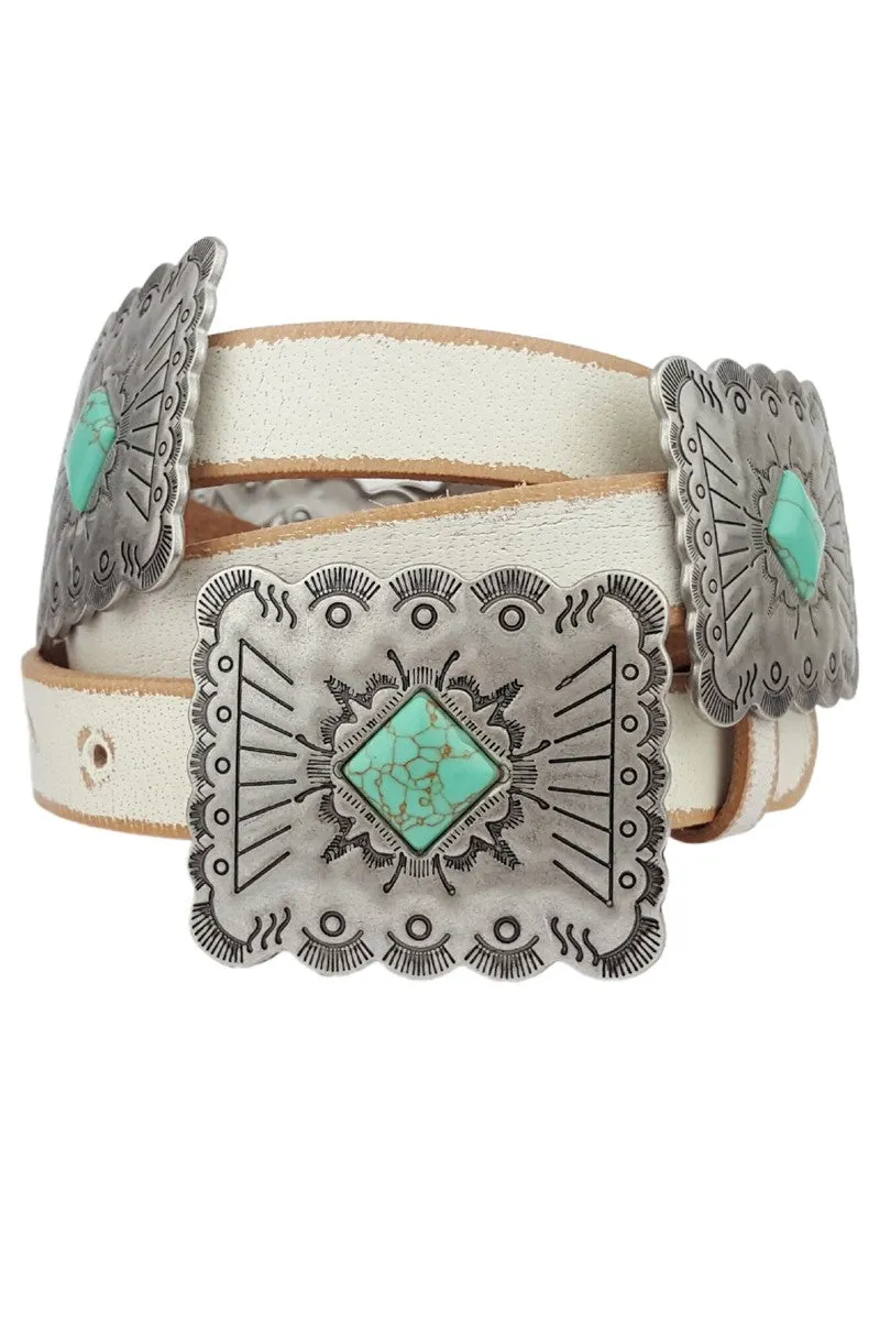 Western Concho Leather Belt