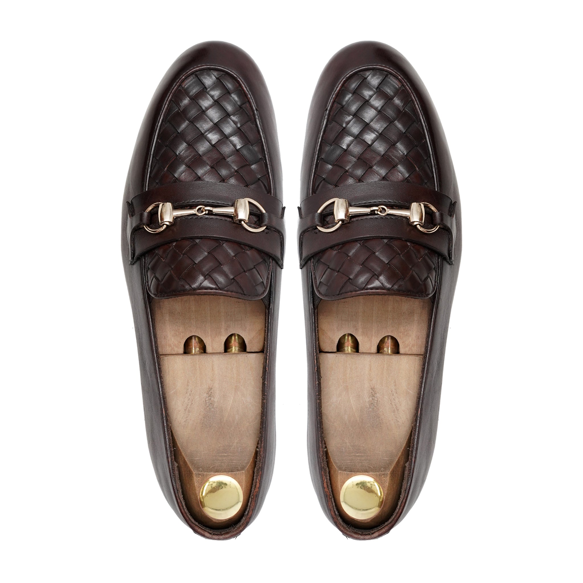 Windsorian - Men's Dark Brown Calf And Hand Woven Leather Loafer