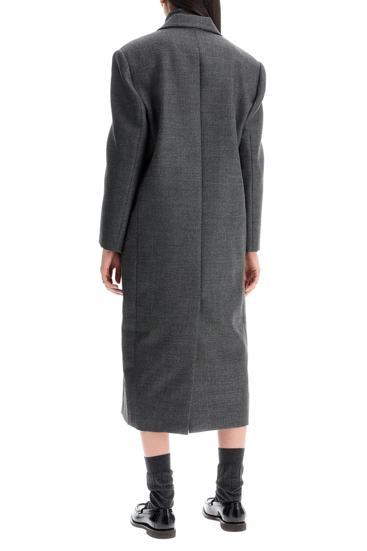 woolen overcoat in canvas fabric MD5739860P GRIGIO SCURO