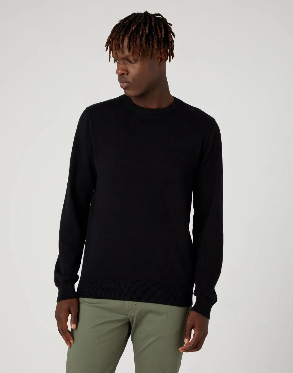 Wrangler Crew Neck Knit Jumper Black