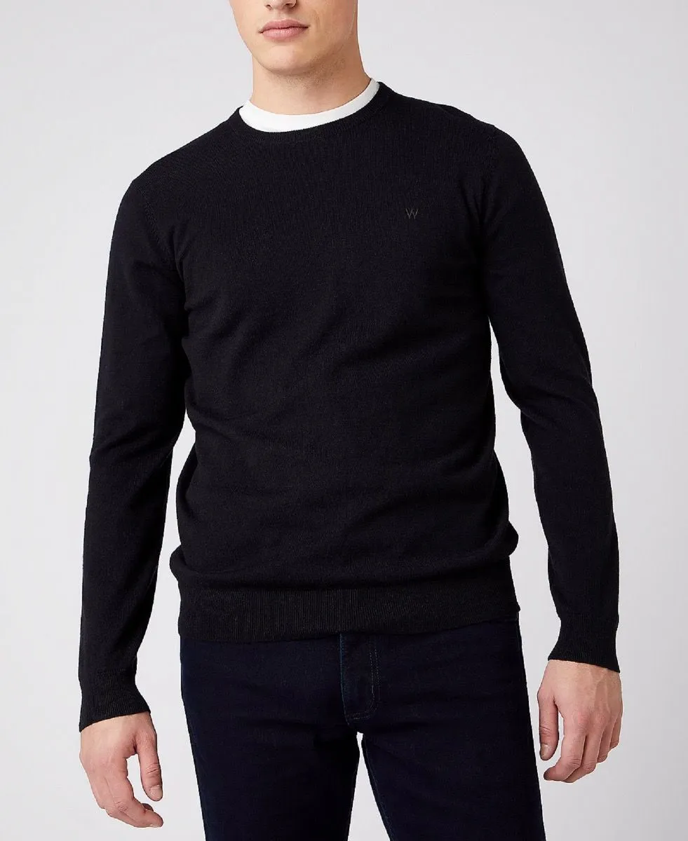 Wrangler Knit Crew Neck Jumper Black