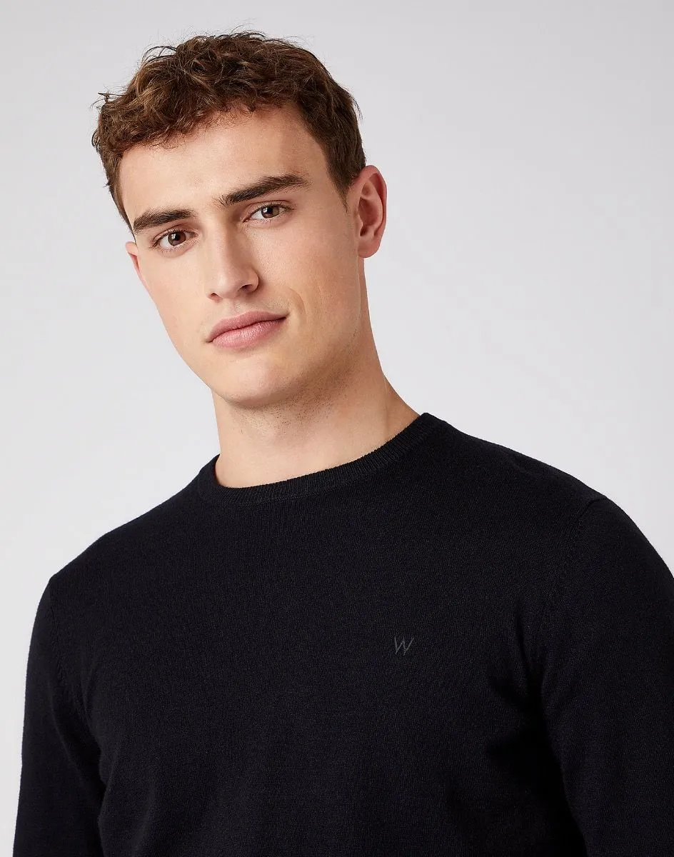 Wrangler Knit Crew Neck Jumper Black